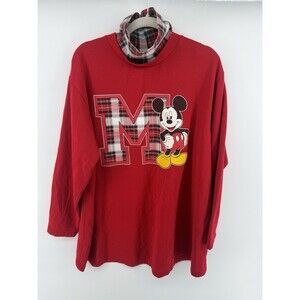 Vintage 90’s Disney Designs pajama Shirt Long  Mickey Mouse 2XL